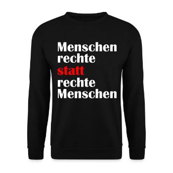 Left Antifascist Antifa Demo against the Right - Unisex Sweatshirt - black - Front - Alina (178cm) & Michal (187cm)