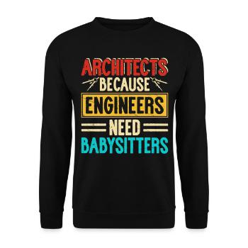 architect - Unisex Sweatshirt - black - Front - Alina (178cm) & Michal (187cm)