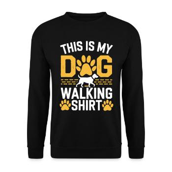 This Is My Dog Walking Shirt - Unisex Sweatshirt - black - Front - Alina (178cm) & Michal (187cm)