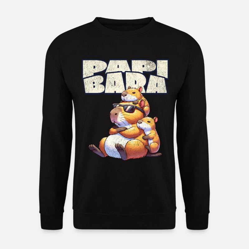 Papibara Capybara Père Papa - Sweat-shirt Unisexe - noir