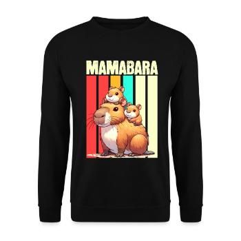 Mamabara Mother Capybara - Unisex Sweatshirt - black - Front - Alina (178cm) & Michal (187cm)