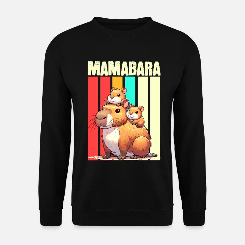 Mamabara Mutter Capybara - Unisex Pullover - Schwarz