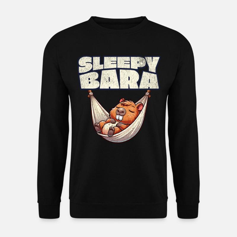Capybara Sleepybara - Unisex Pullover - Schwarz