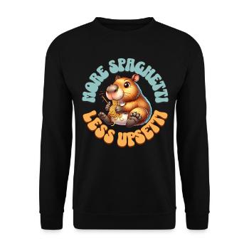 More Spaghetti Less Upsetti - Unisex Pullover - Schwarz - Vorne - Alina (178cm) & Michal (187cm)
