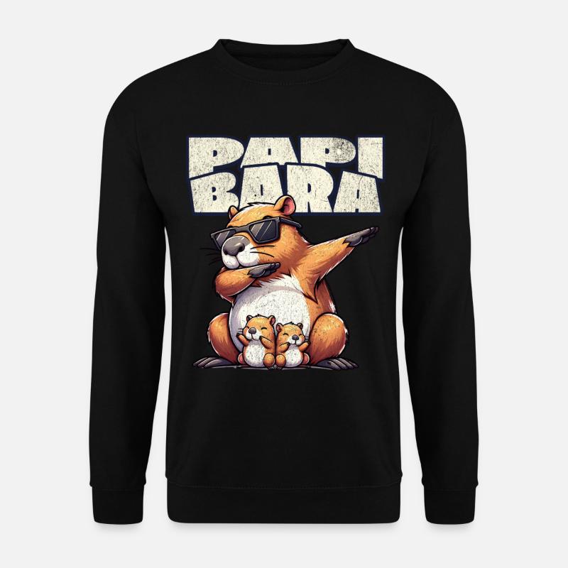 Papibara Capybara Father Dad - Unisex Sweatshirt - black