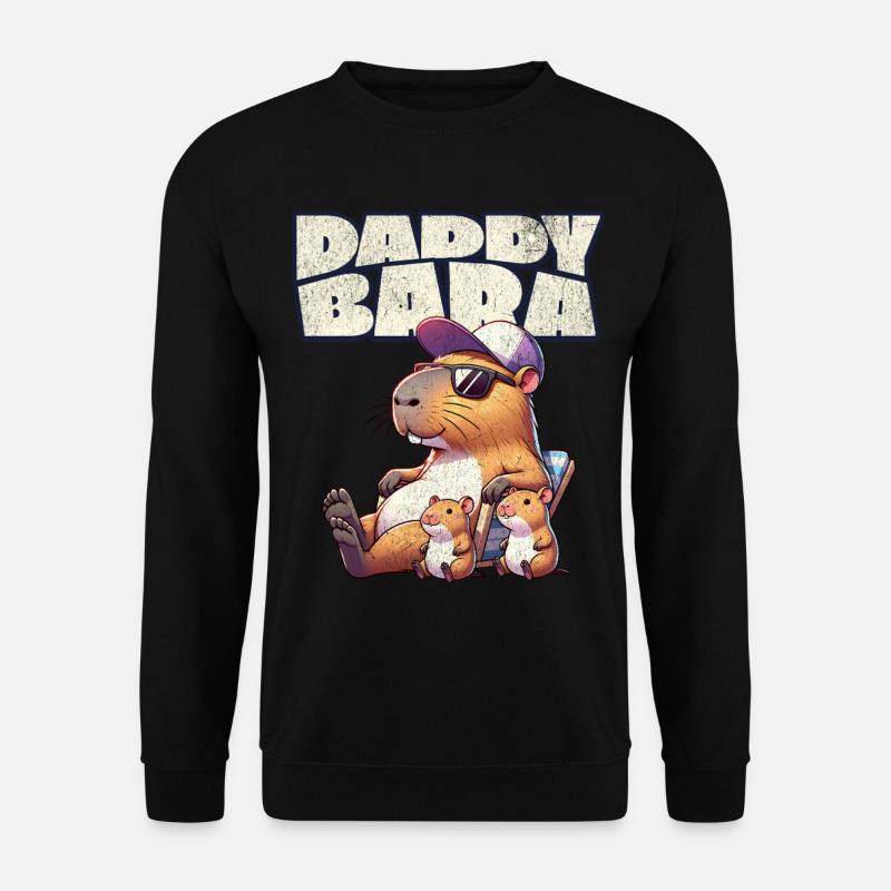 Daddybara Capybara Père Papa - Sweat-shirt Unisexe - noir