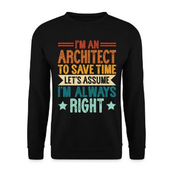 Architekt - Unisex Pullover - Schwarz - Vorne - Alina (178cm) & Michal (187cm)