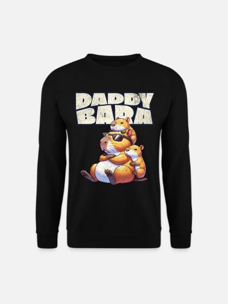 Daddybara Capybara Father Dad - Unisex Sweatshirt - black