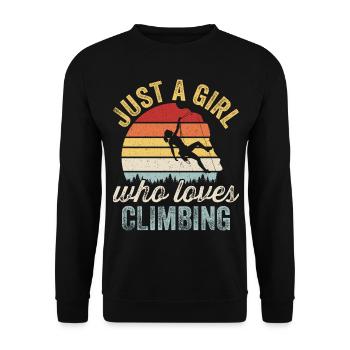 Just a girl who loves Climbing - Unisex Pullover - Schwarz - Vorne - Alina (178cm) & Michal (187cm)