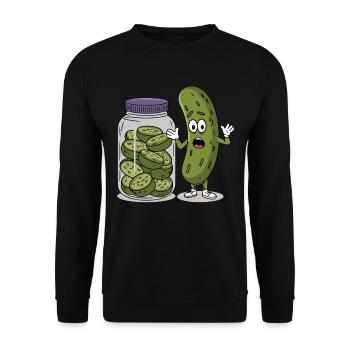 Gurke - Unisex Pullover - Schwarz - Vorne - Alina (178cm) & Michal (187cm)