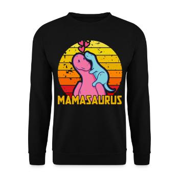 Mamasaurus - Unisex Pullover - Schwarz - Vorne - Alina (178cm) & Michal (187cm)