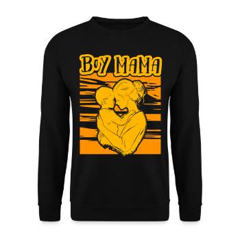 Boy Mama - Unisex Sweatshirt - black - Front - Alina (178cm) & Michal (187cm)