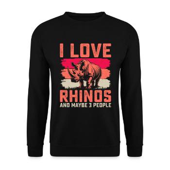 Rhinoceros - Unisex Sweatshirt - black - Front - Alina (178cm) & Michal (187cm)