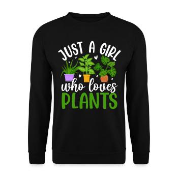 JUSTE UNE FILLE QUI AIME LES PLANTES - Sweat-shirt Unisexe - noir - Devant - Alina (178cm) & Michal (187cm)