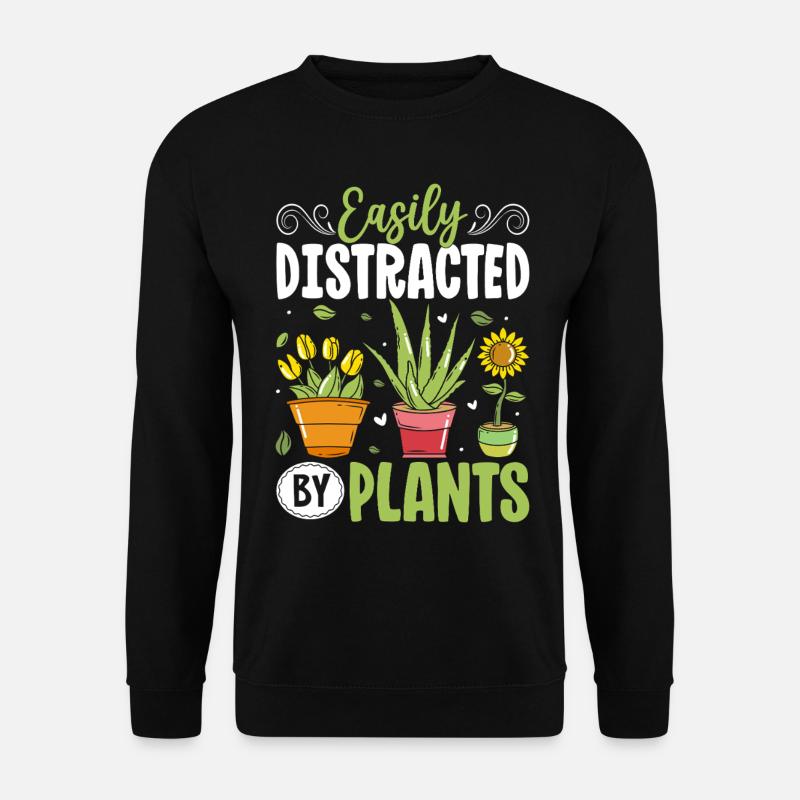 Easily Distracted By Plants - Unisex Sweatshirt - black