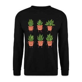 Plant - Unisex Sweatshirt - black - Front - Alina (178cm) & Michal (187cm)
