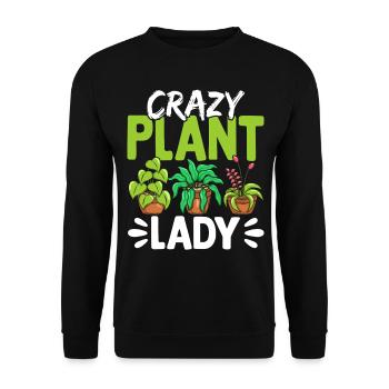 Crazy Plant Lady - Unisex Sweatshirt - black - Front - Alina (178cm) & Michal (187cm)