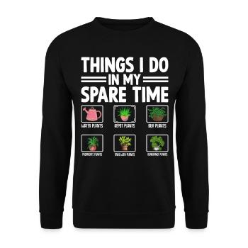 Ce que je fais pendant mon temps libre - Sweat-shirt Unisexe - noir - Devant - Alina (178cm) & Michal (187cm)