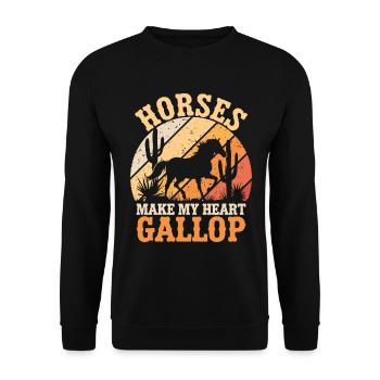Les chevaux font galoper mon cœur - Sweat-shirt Unisexe - noir - Devant - Alina (178cm) & Michal (187cm)