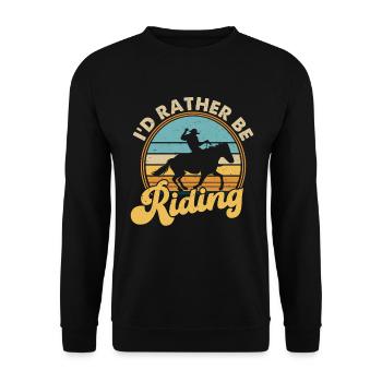 I'D Rather Be Riding - Unisex Sweatshirt - black - Front - Alina (178cm) & Michal (187cm)