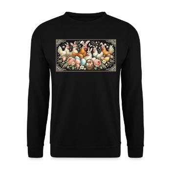 Easter Chickens Chicks Vintage Aesthetic - Unisex Sweatshirt - black - Front - Alina (178cm) & Michal (187cm)