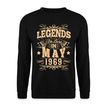 Légende de l’anniversaire de mai 1969 - Sweat-shirt Unisexe - noir - Devant - Alina (178cm) & Michal (187cm)