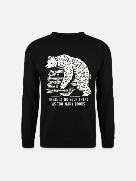 Lustiger bücherliebhaber bär statement für buchfan - Unisex Pullover - Schwarz