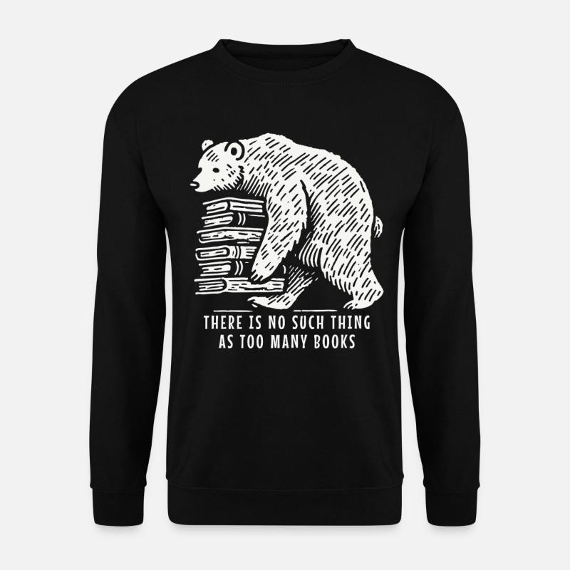 Lustiger bücherliebhaber bär statement für buchfan - Unisex Pullover - Schwarz