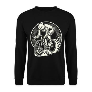 Cats Bicycle Design for Women with Humor - Unisex Sweatshirt - black - Front - Alina (178cm) & Michal (187cm)