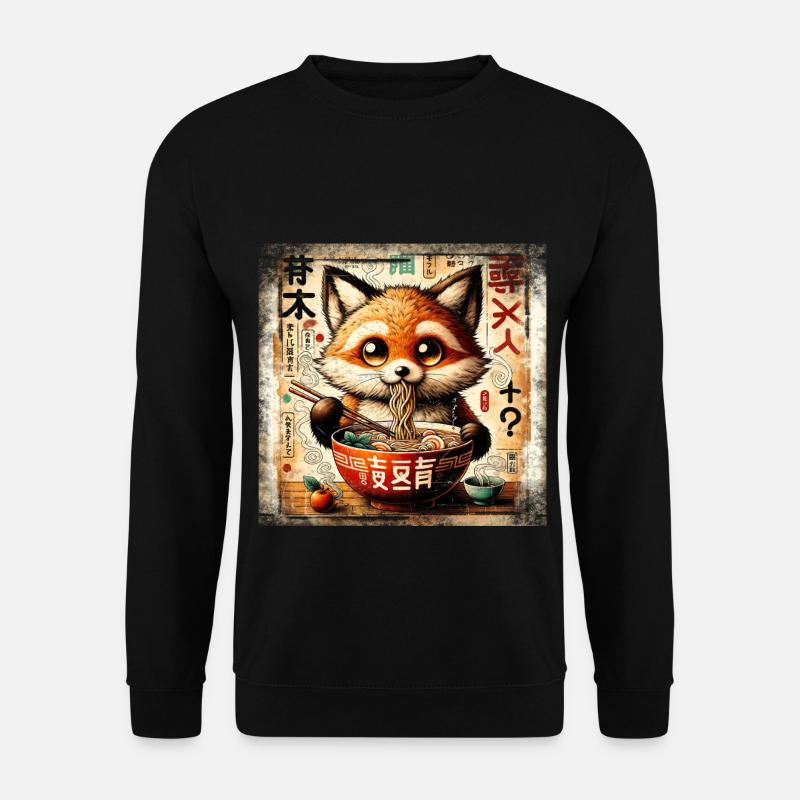 Ramen Fox Grunge Style d’affiche - Sweat-shirt Unisexe - noir