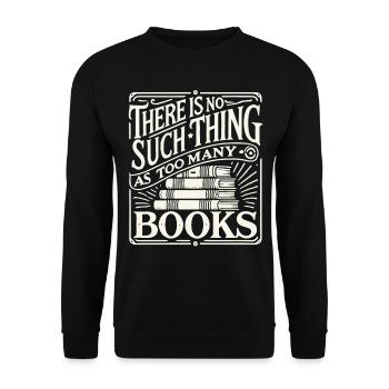 Bibliophile trifft retro buch look - Unisex Pullover - Schwarz - Vorne - Alina (178cm) & Michal (187cm)