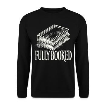Bücherwurm Leseratte Lustiger Buchliebhaber Spruch - Unisex Pullover - Schwarz - Vorne - Alina (178cm) & Michal (187cm)