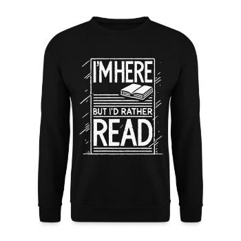 Funny Retro Book Design Saying for - Unisex Sweatshirt - black - Front - Alina (178cm) & Michal (187cm)