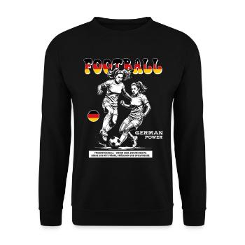 Germany Fußballspielerin Shirt: Faulspiel mit Stil - Unisex Pullover - Schwarz - Vorne - Alina (178cm) & Michal (187cm)