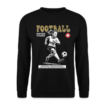 Swiss Women's Football Shirt: Emotion on the Ball - Unisex Sweatshirt - black - Front - Alina (178cm) & Michal (187cm)