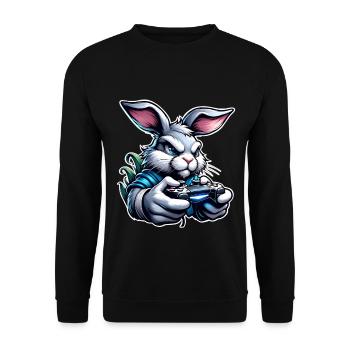 Gaming Hase - Unisex Pullover - Schwarz - Vorne - Alina (178cm) & Michal (187cm)