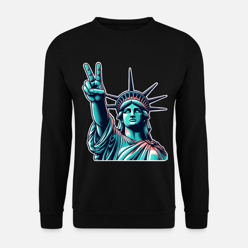 Statue of Liberty Peace - Unisex Sweatshirt - black