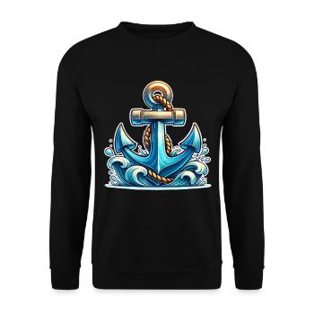 Ancre - Sweat-shirt Unisexe - noir - Devant - Alina (178cm) & Michal (187cm)