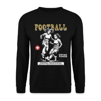 Willen am Ball: Fußballshirt für Spielerinnen - Unisex Pullover - Schwarz - Vorne - Alina (178cm) & Michal (187cm)