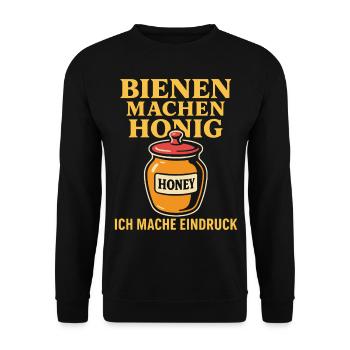Bienen Imker Machen Honig Ich Mache Eindruck - Unisex Pullover - Schwarz - Vorne - Alina (178cm) & Michal (187cm)