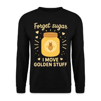 Bienen Honig Imker Lustige Vergiss Zucker Spruch - Unisex Pullover - Schwarz - Vorne - Alina (178cm) & Michal (187cm)