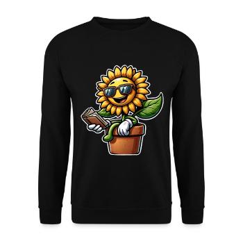 Lecture de livre de tournesol - Sweat-shirt Unisexe - noir - Devant - Alina (178cm) & Michal (187cm)
