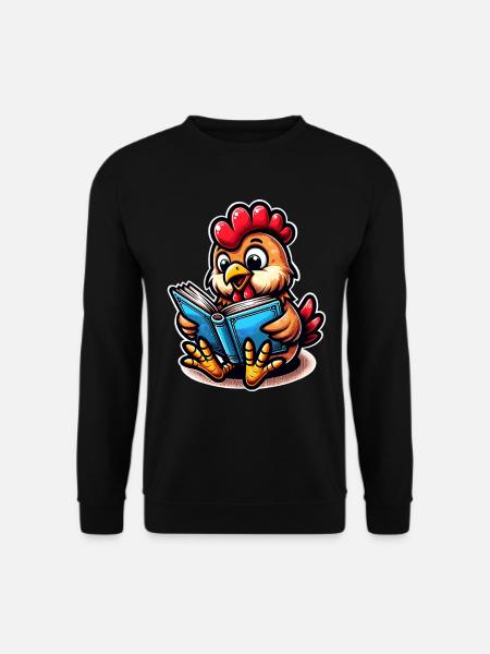 Chicken Reading Books Book Chickens - Unisex Sweatshirt - black