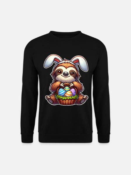 Ostern Faultier - Unisex Pullover - Schwarz