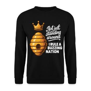 Pas seulement rester là, je dirige une nation en effervescence - Sweat-shirt Unisexe - noir - Devant - Alina (178cm) & Michal (187cm)
