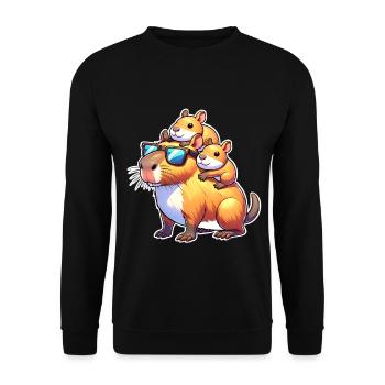 Capybara Papa Fils Fille Enfants - Sweat-shirt Unisexe - noir - Devant - Alina (178cm) & Michal (187cm)