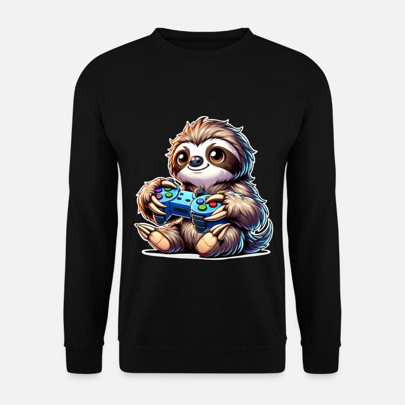 Faultier Gamer Gaming Nerd - Unisex Pullover - Schwarz