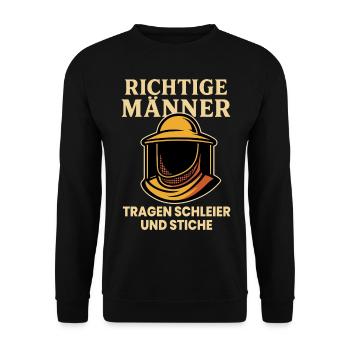 Abeilles Apiculteur Vrai Hommes Porter Voile - Sweat-shirt Unisexe - noir - Devant - Alina (178cm) & Michal (187cm)