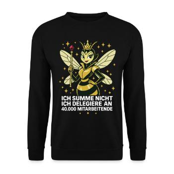 abeilles apiculteur je ne bourdonne pas je délègue - Sweat-shirt Unisexe - noir - Devant - Alina (178cm) & Michal (187cm)