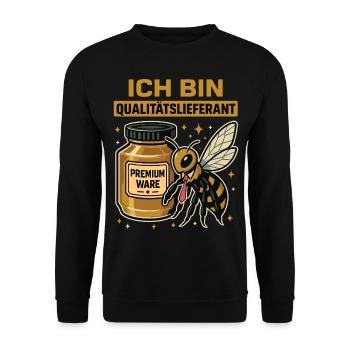 I Am Quality Supplier Bee Beekeeper Honey - Unisex Sweatshirt - black - Front - Alina (178cm) & Michal (187cm)